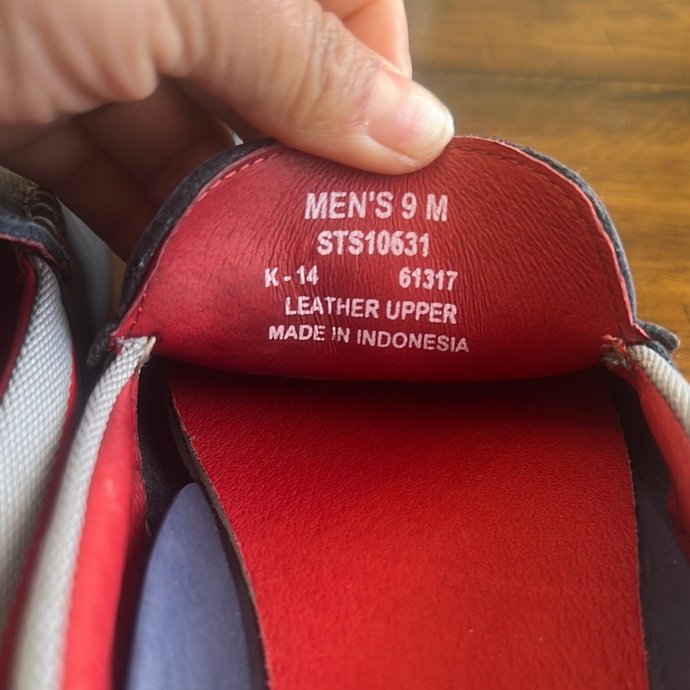 Sperry Black and Red Loafers Slip-Ons with Sporty Accents - Picture 7 of 11